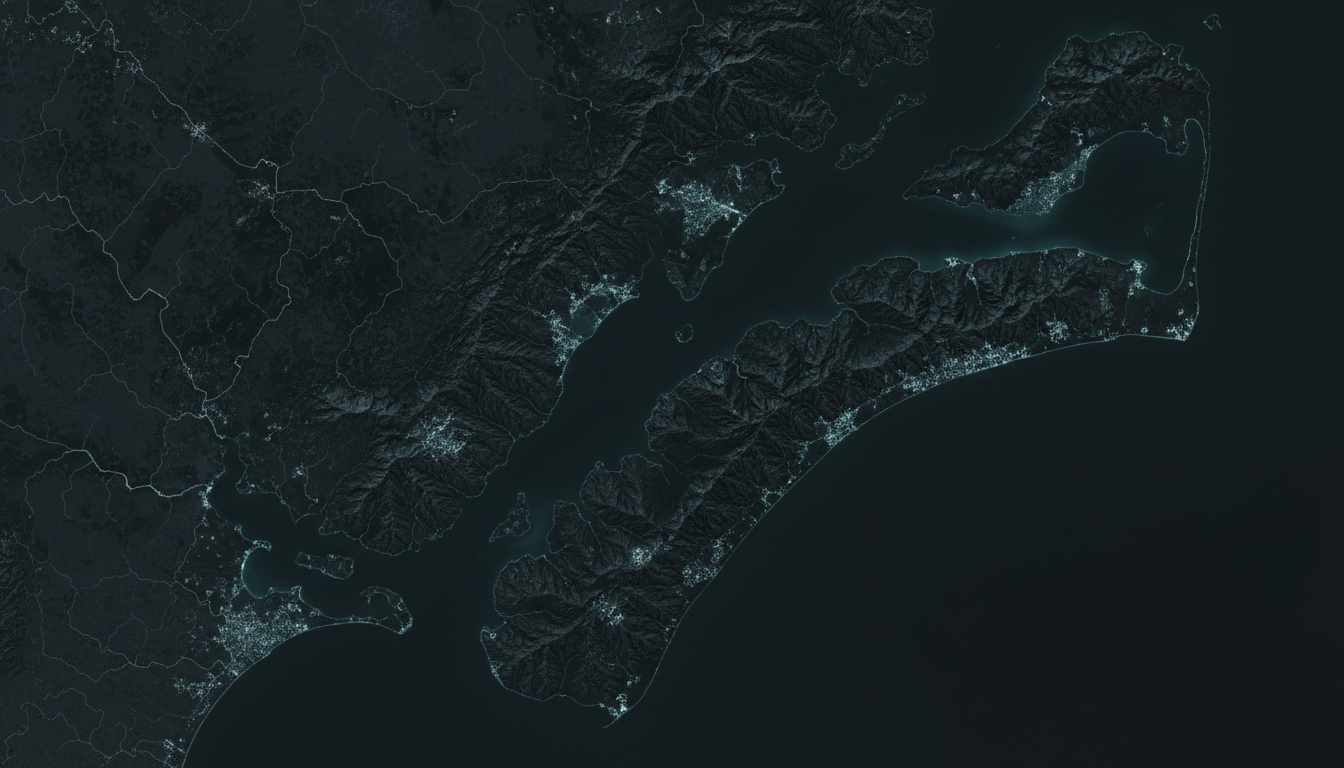 Aerial view of the Cape May County coastline